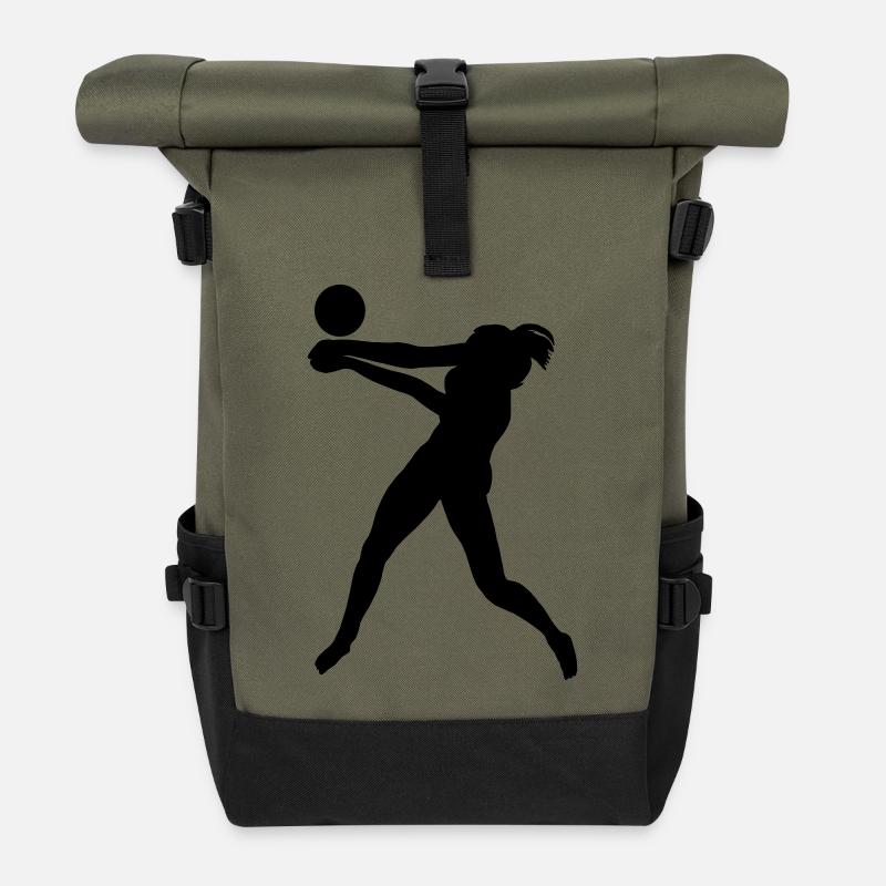 Beachvolleyball - Rolltop Rucksack - Olive/Schwarz
