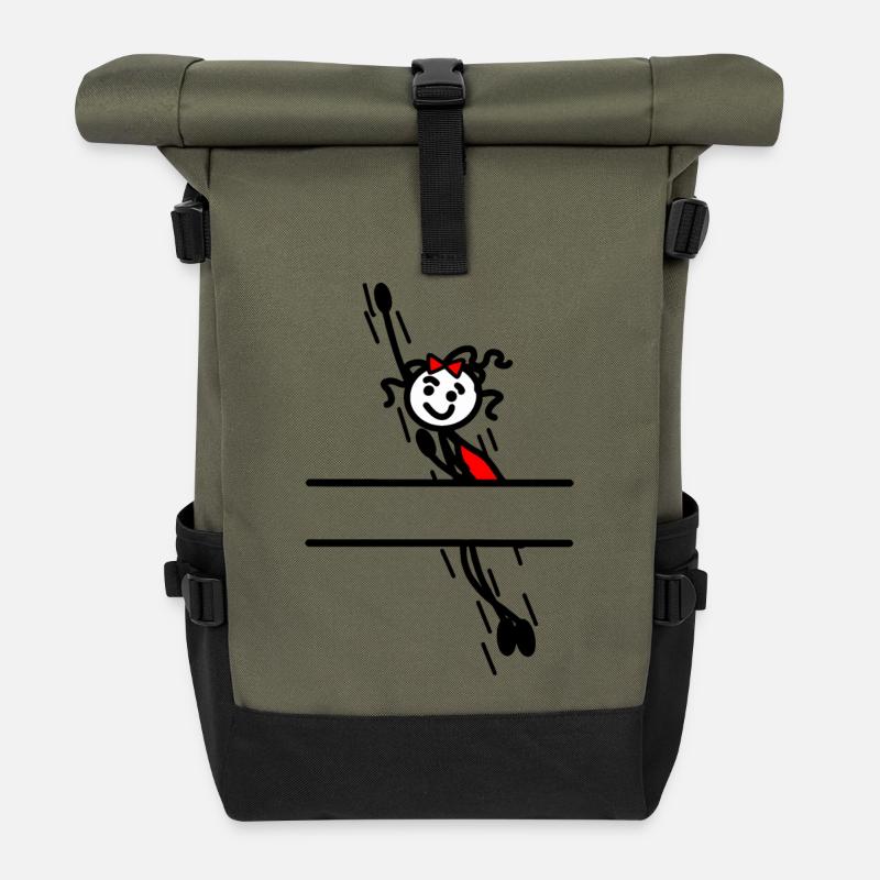Heldin mit Strahl dazwischen - Rolltop Rucksack - Olive/Schwarz
