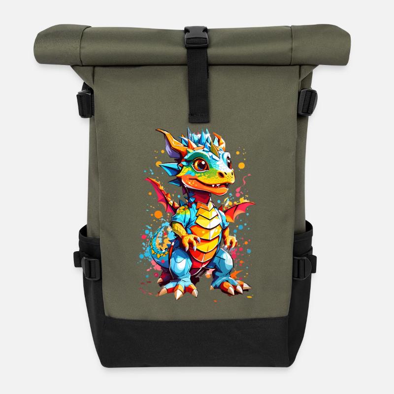 Drachen - Rolltop Rucksack - Olive/Schwarz
