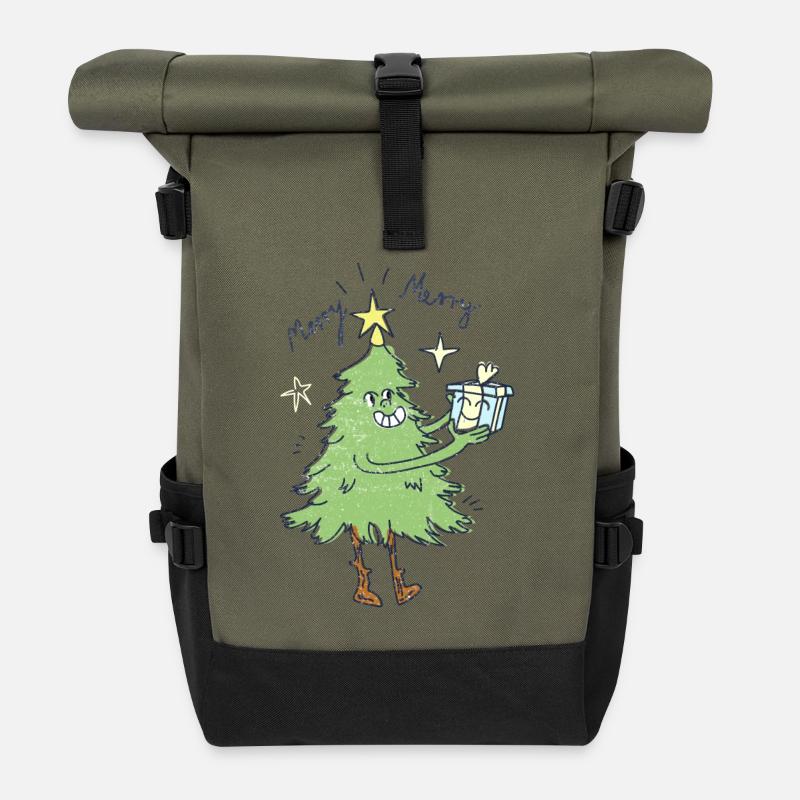 Christmas tree - Sac à dos roll top - olive/noir