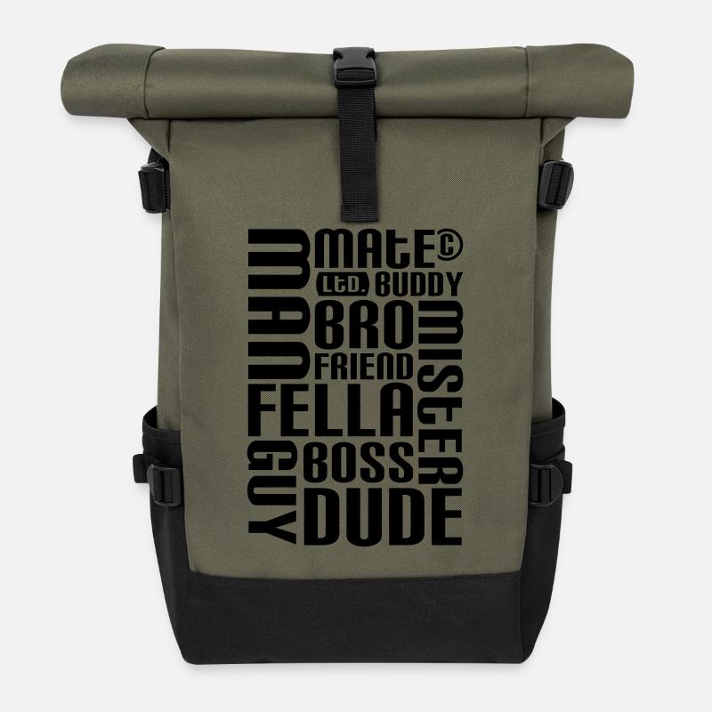 Friend, mate, dude - Roll Top Backpack - olive/black