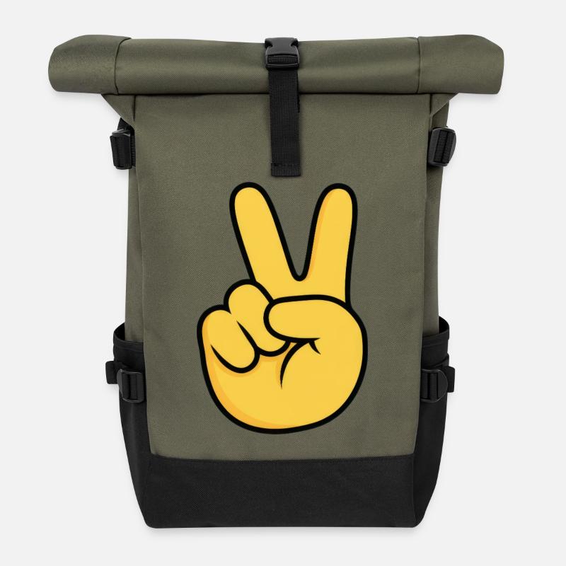 Lebensfreude - Rolltop Rucksack - Olive/Schwarz