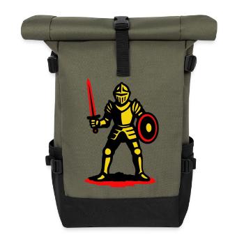 Chevalier jaune à l’épée rouge - Sac à dos roll top - olive/noir - Devant