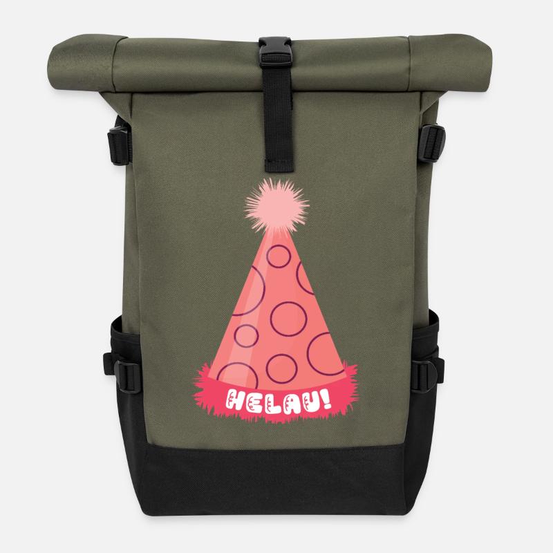 Helau Carnival Hat Party Hat Carnival - Roll Top Backpack - olive/black