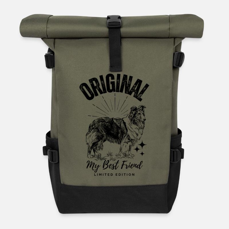Original Dog My Best Friend - Roll Top Backpack - olive/black