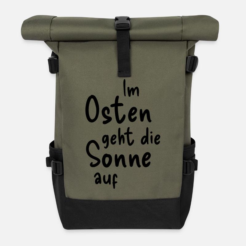 Sonne im Osten - Rolltop Rucksack - Olive/Schwarz
