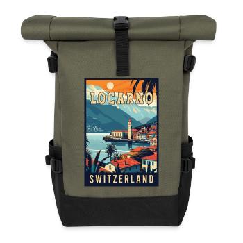 Tranquility in Locarno - Switzerland - Roll Top Backpack - olive/black - Front