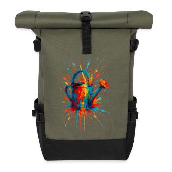 Arrosoir Splatter - Splash Art Potager - Sac à dos roll top - olive/noir - Devant