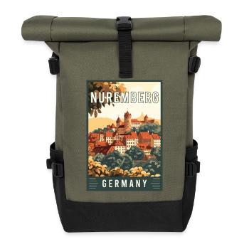 Explore Stunning Historic Gem Nuremberg in Germany - Roll Top Backpack - olive/black - Front