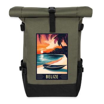 Découvrez le paradis tropical du Belize - Sac à dos roll top - olive/noir - Devant