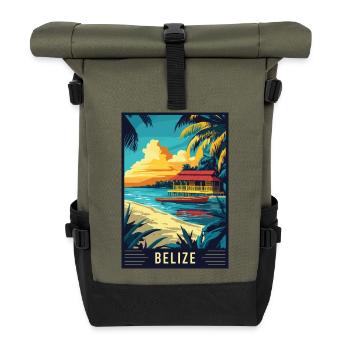 Découvrez le paradis tropical du Belize - Sac à dos roll top - olive/noir - Devant