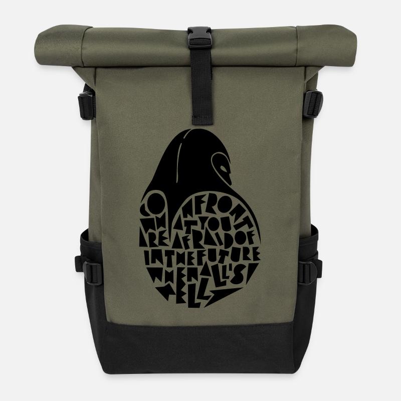 N’ayez pas peur ! - Sac à dos roll top - olive/noir