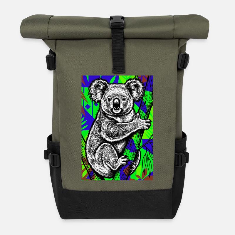 Koala - Rolltop Rucksack - Olive/Schwarz