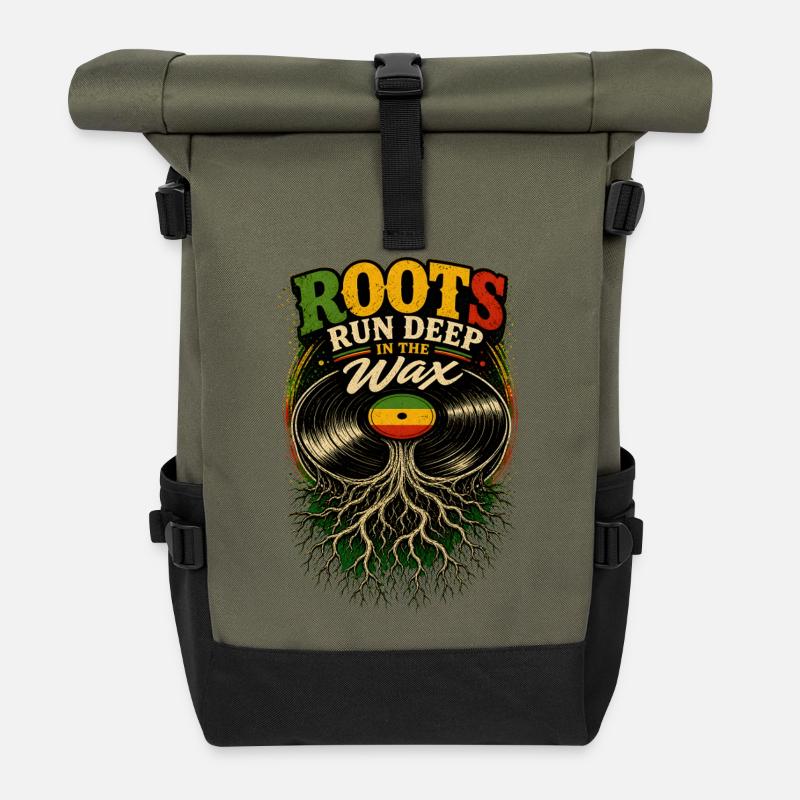 Roots run deep in the wax - Roll Top Backpack - olive/black