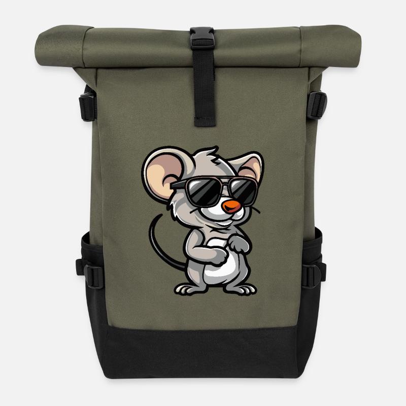 Maus Cool Comic - Rolltop Rucksack - Olive/Schwarz