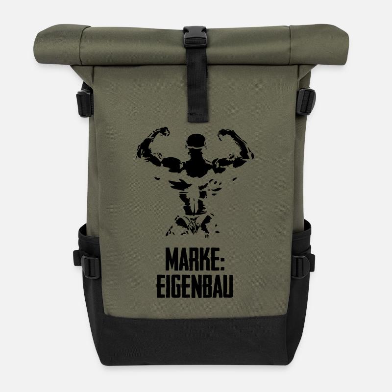 bodybuilding man - Rolltop Rucksack - Olive/Schwarz