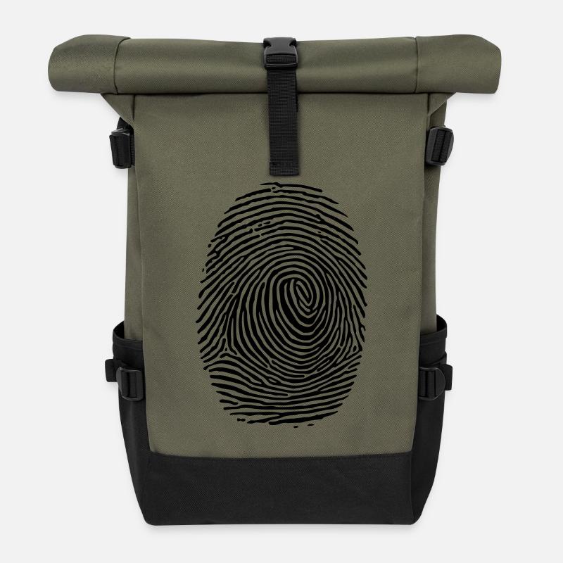 finger abdruck - Rolltop Rucksack - Olive/Schwarz