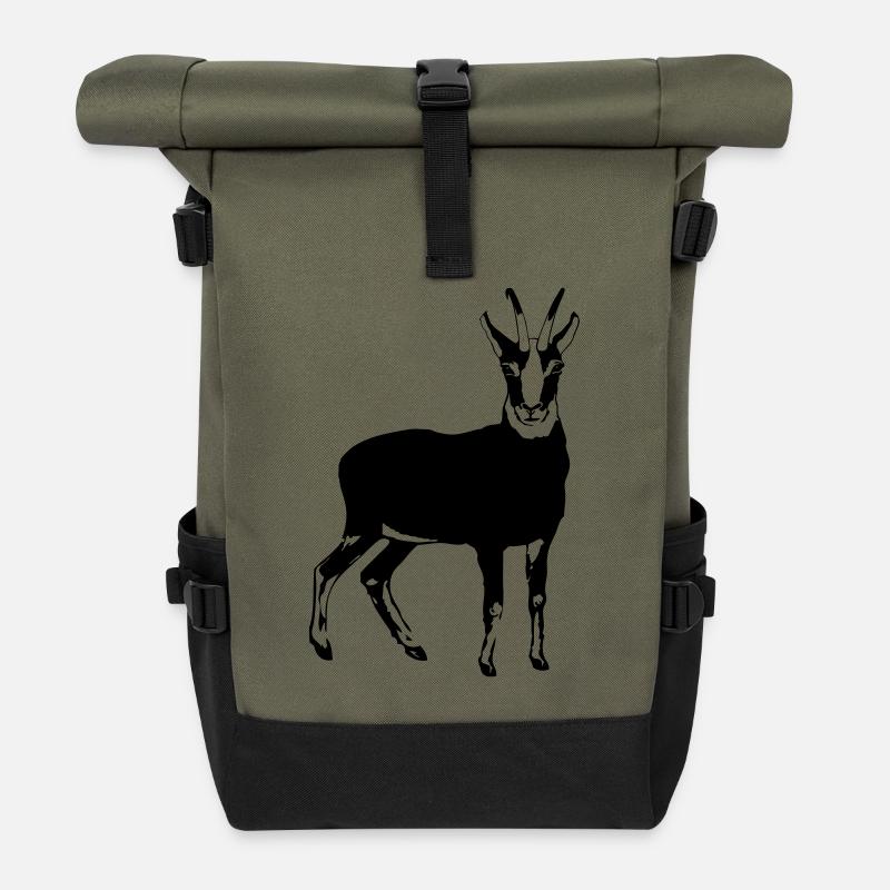 Gemse - Sac à dos roll top - olive/noir