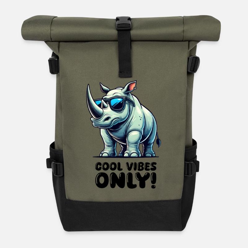 Bande dessinée Rhino - Sac à dos roll top - olive/noir