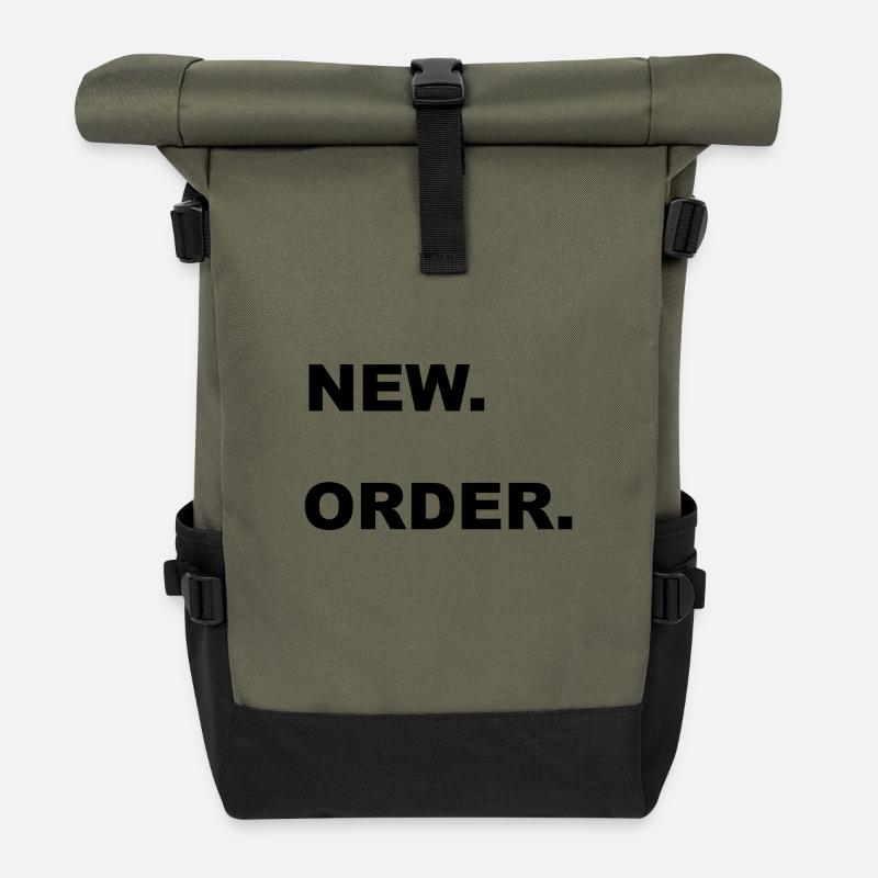 NOUVELLE COMMANDE - Sac à dos roll top - olive/noir