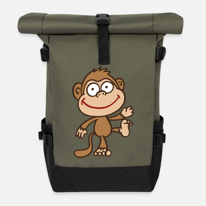Affe - Rolltop Rucksack - Olive/Schwarz