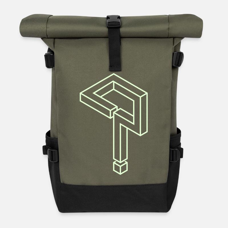 Impossible Figure 73A - Roll Top Backpack - olive/black