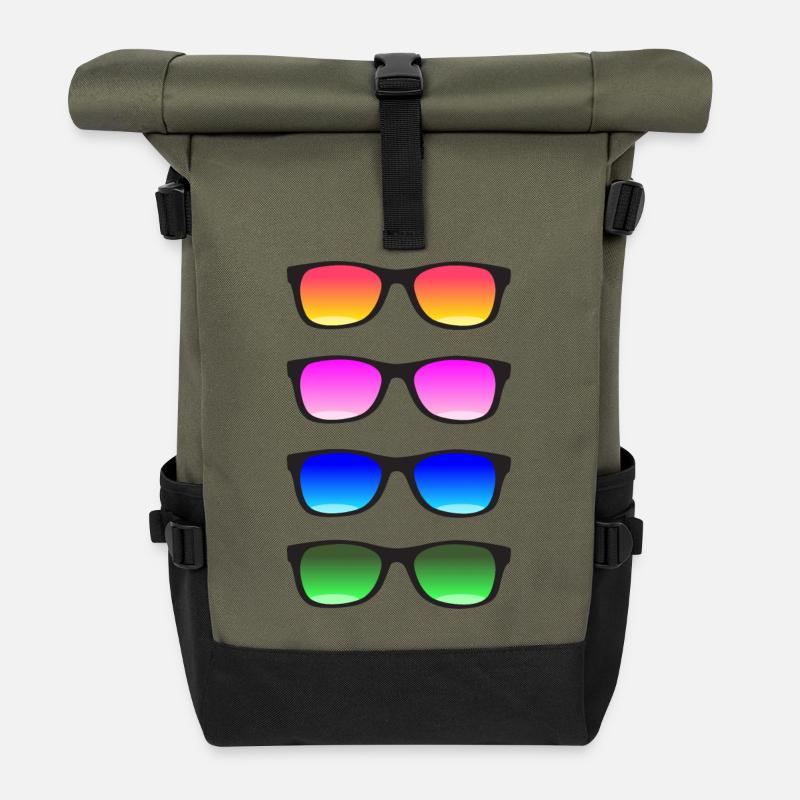 Sunglasses - Roll Top Backpack - olive/black
