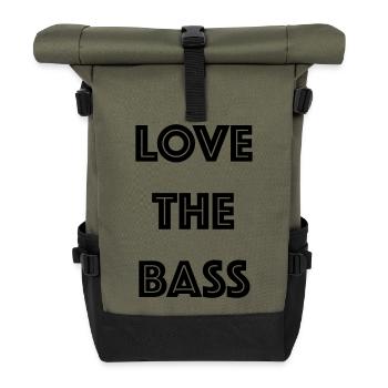 Love The Bass - Rolltop Rucksack - Olive/Schwarz - Vorne