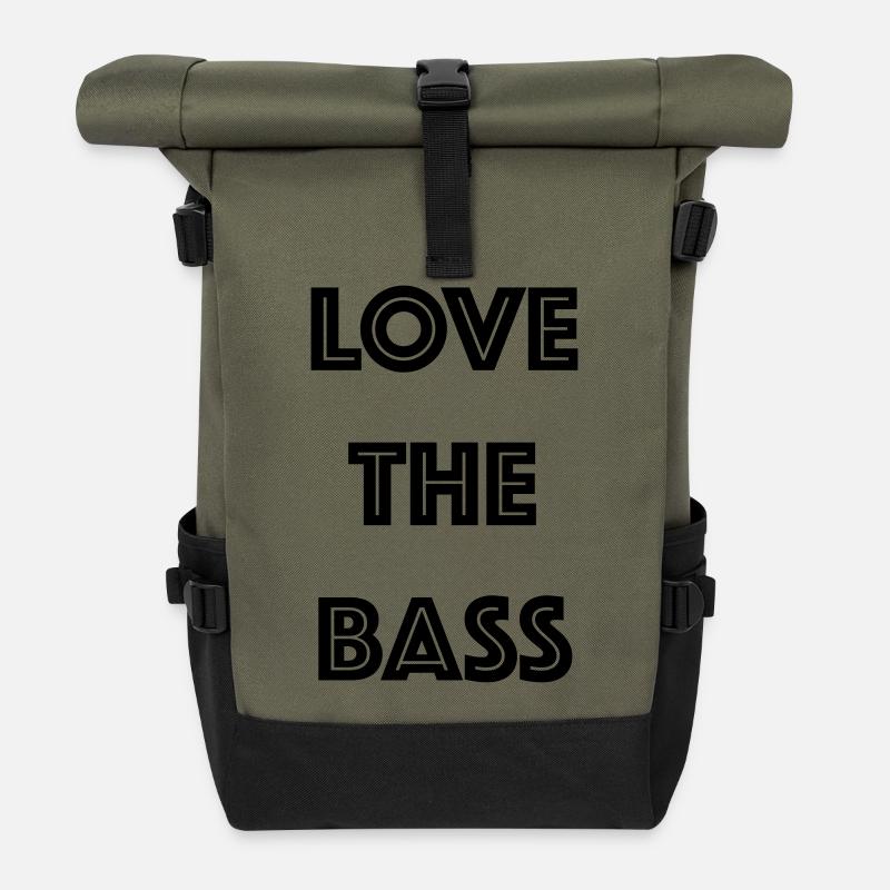 Aime la basse - Sac à dos roll top - olive/noir