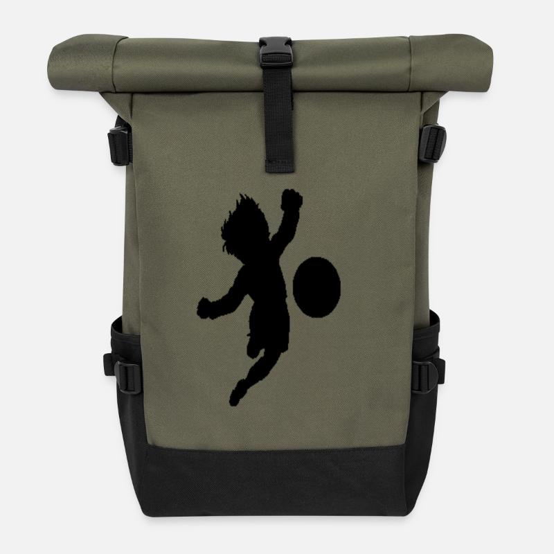 olive & tommy - Sac à dos roll top - olive/noir