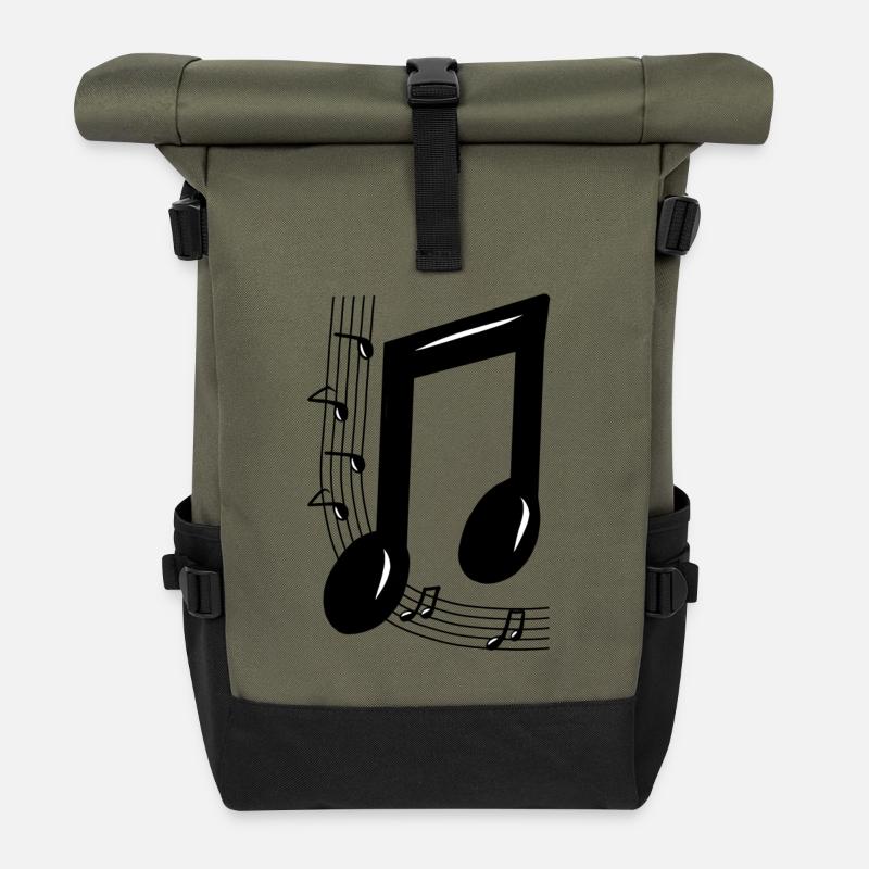 Musiknote - Rolltop Rucksack - Olive/Schwarz