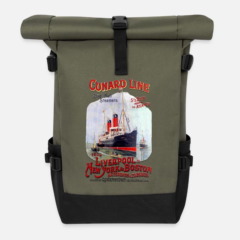 CUNARD LINE PABOT - Rolltop Rucksack - Olive/Schwarz