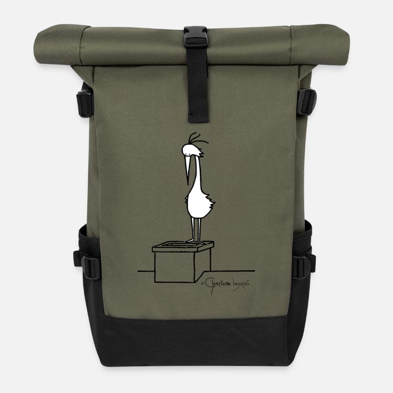 Roofbird © Chyropterum Innoxius - Roll Top Backpack - olive/black