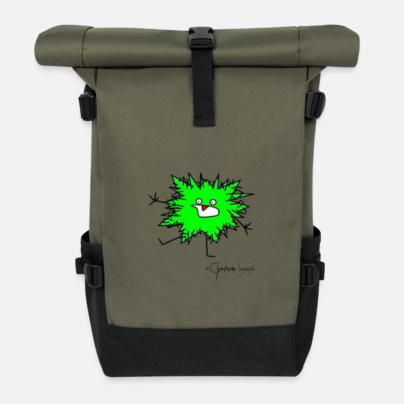 Flauschtier flippt aus © Chyropterum Innoxius - Rolltop Rucksack - Olive/Schwarz