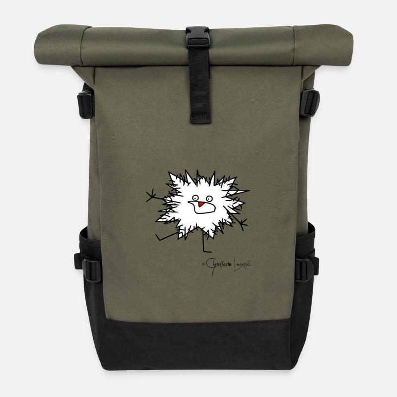 Woolly Beastie freaks out © Chyropterum Innoxius - Roll Top Backpack - olive/black