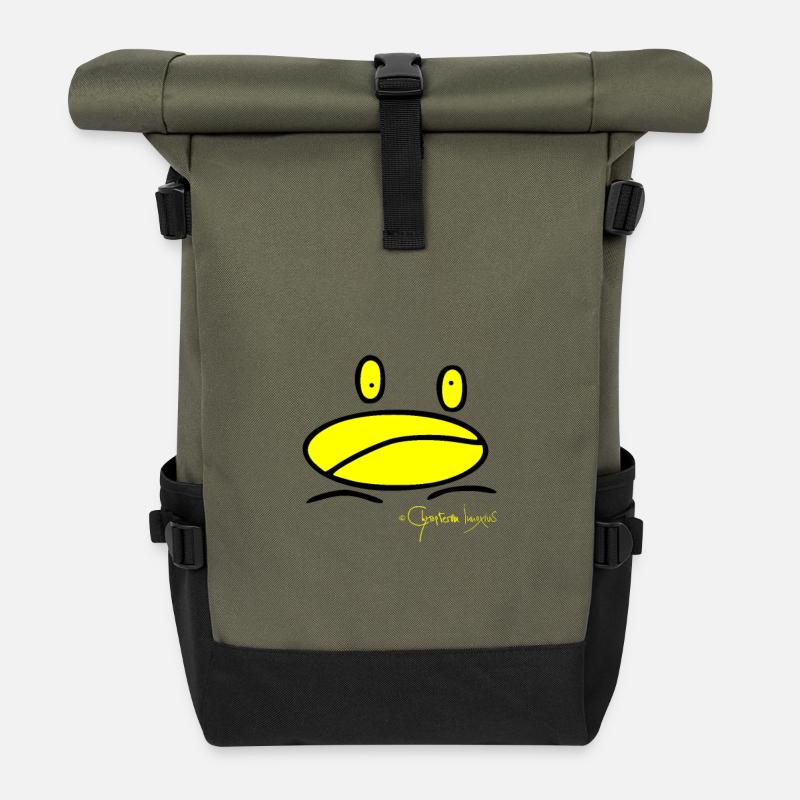 Grenouillemini - Ranunculus Oophagus - Sac à dos roll top - olive/noir