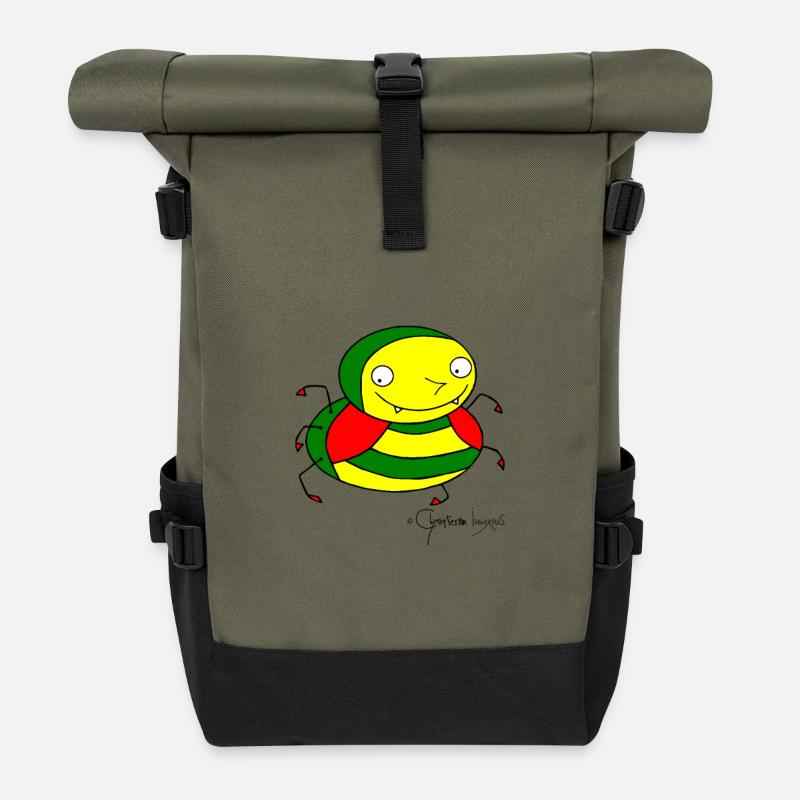 Toothybug © Chyropterum Innoxius - Roll Top Backpack - olive/black