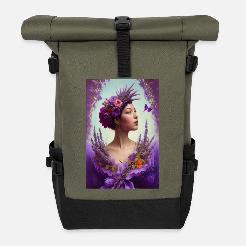 Lavandula - Rolltop Rucksack - Olive/Schwarz
