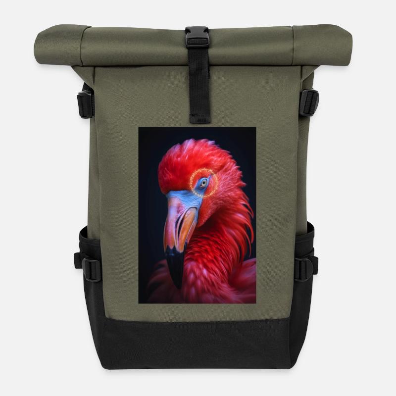 Tropical Animal - Roll Top Backpack - olive/black