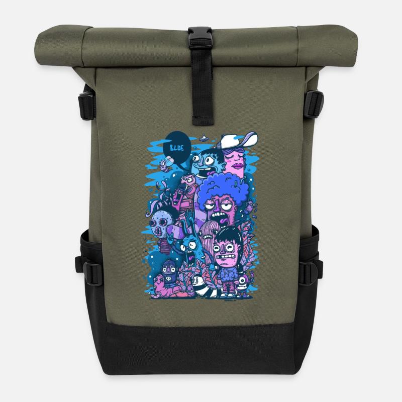 Blaues Projekt - Rolltop Rucksack - Olive/Schwarz