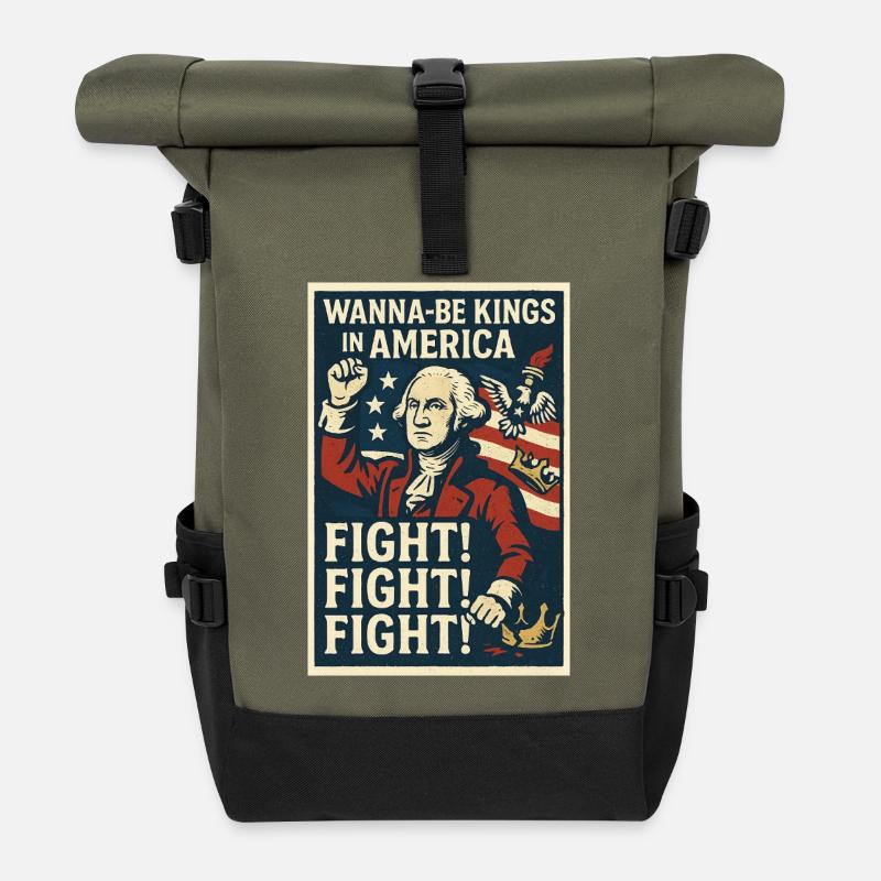 Affiche de combat contre les futurs rois - Sac à dos roll top - olive/noir
