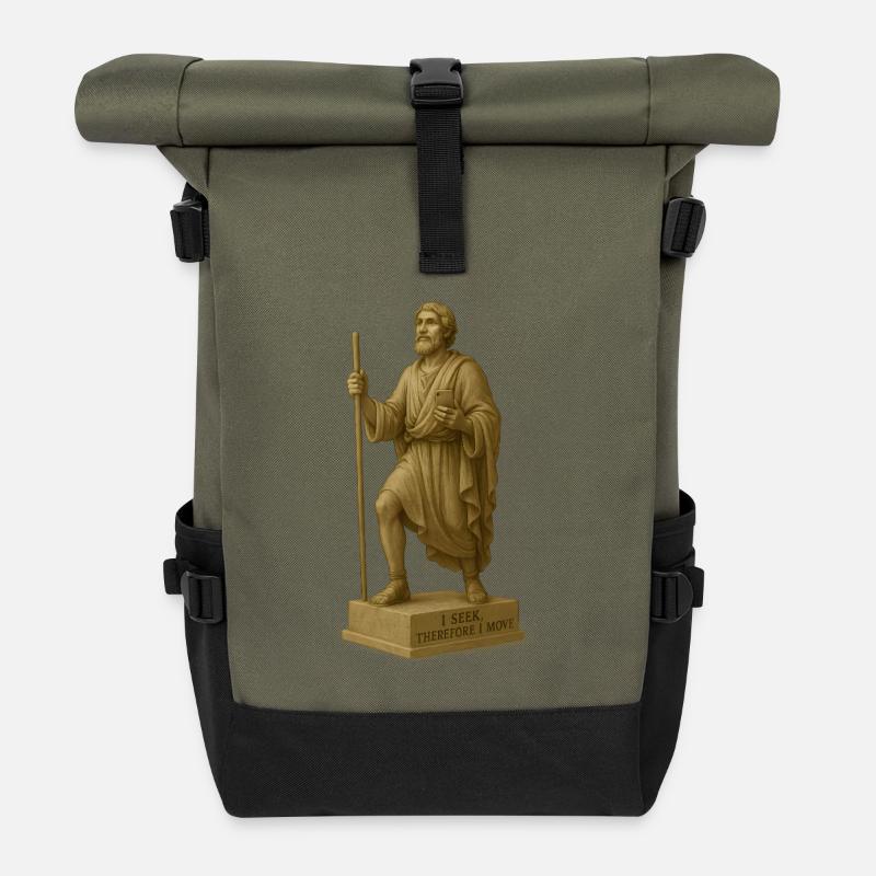Interprétation moderne du pèlerin - Sac à dos roll top - olive/noir