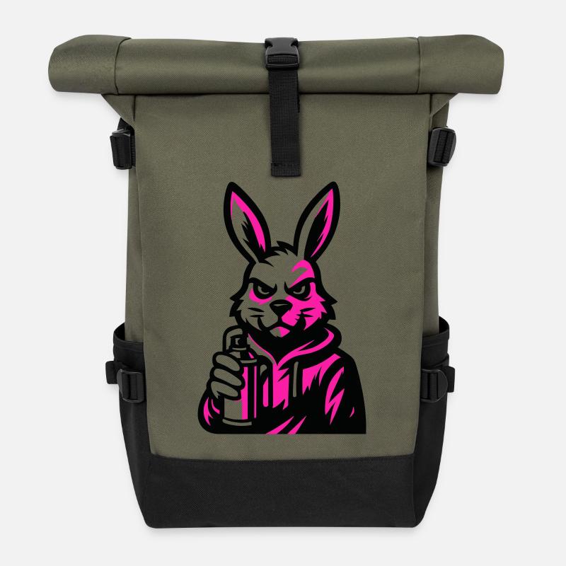 Griffe Lapin - Sac à dos roll top - olive/noir