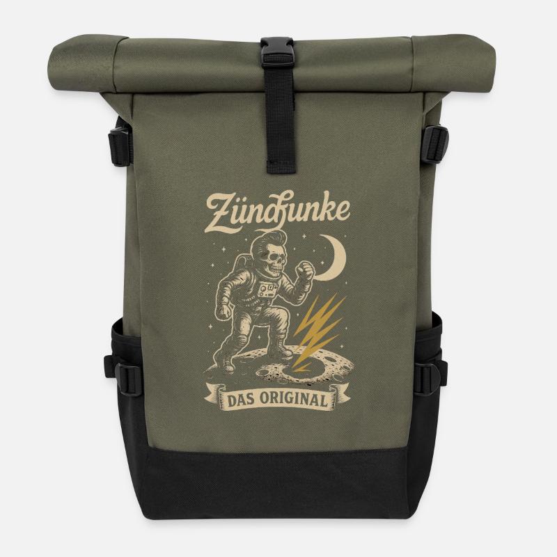 Zündfunke – Moon Walk - Rolltop Rucksack - Olive/Schwarz