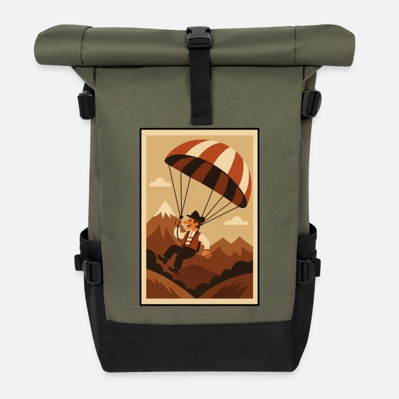 Gleitschirm - Rolltop Rucksack - Olive/Schwarz