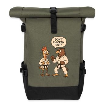 Don't chicken out - Rolltop Rucksack - Olive/Schwarz - Vorne