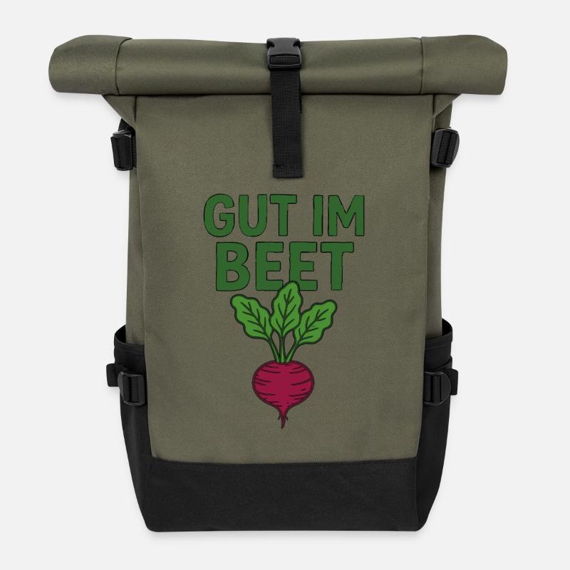 Gut im Beet – Lustiger Garten Spruch Hobbygärtner - Rolltop Rucksack - Olive/Schwarz