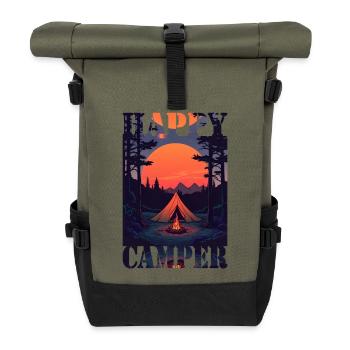 Happy Camper - Rolltop Rucksack - Olive/Schwarz - Vorne