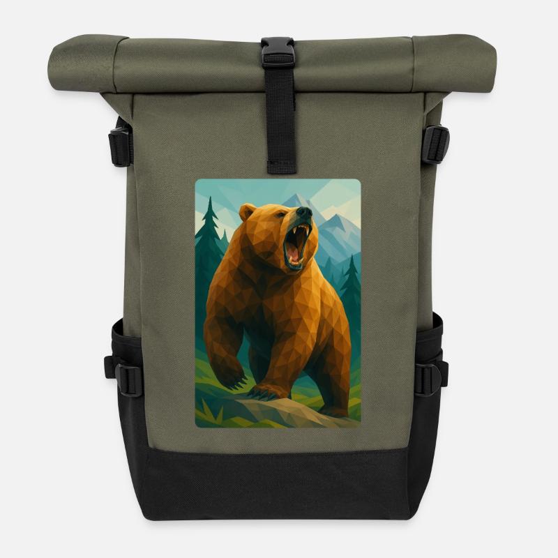 Polynature Grizzly - Rolltop Rucksack - Olive/Schwarz