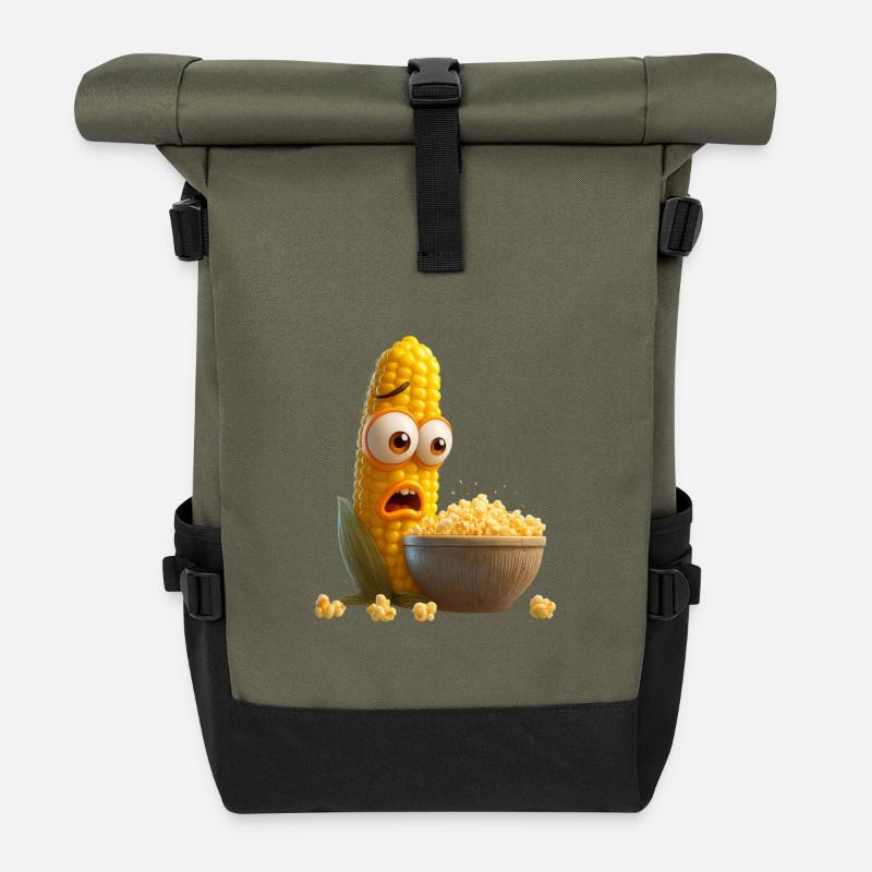Corn on the cob upset - Roll Top Backpack - olive/black